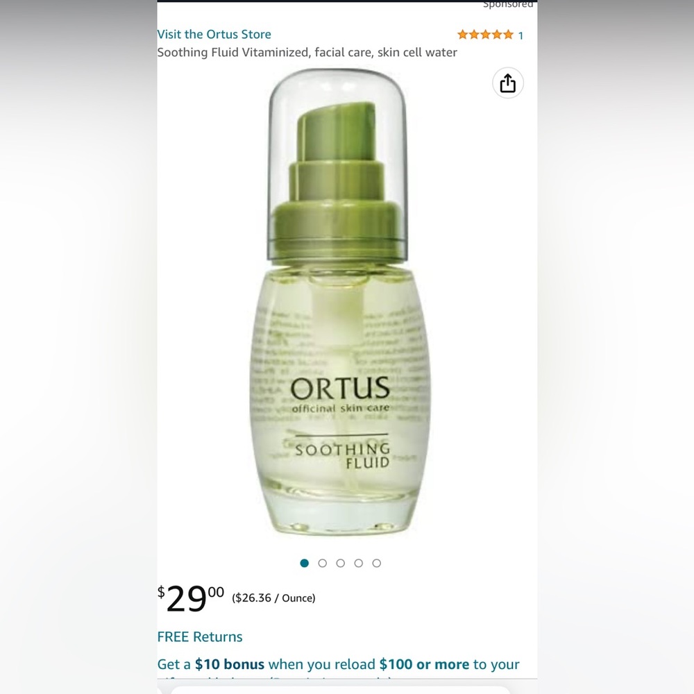 Ortus soothing fluid . New in sealed‎ package with tags